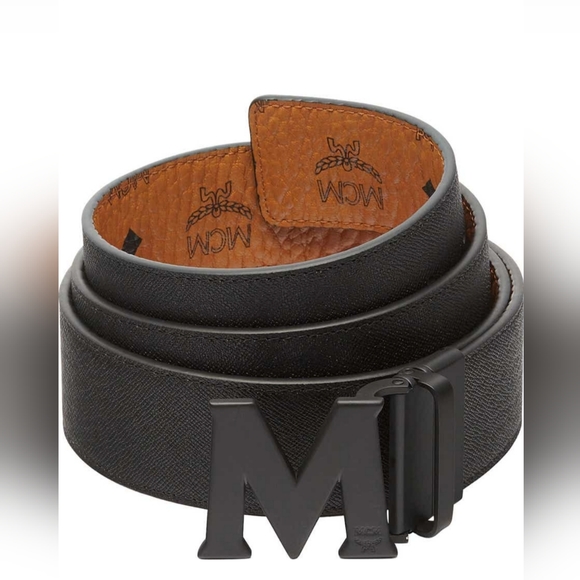 New MCM Claus M Reversible Belt 1.75” in Visetos Cognac 51" - Picture 3 of 10
